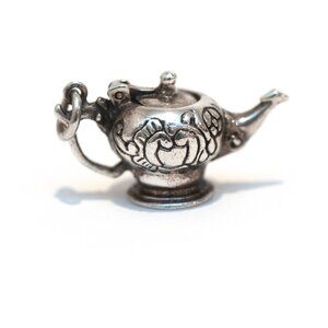 Vintage MFA Sterling Silver Teapot Genie Lamp Charm Pendant With Opening Top